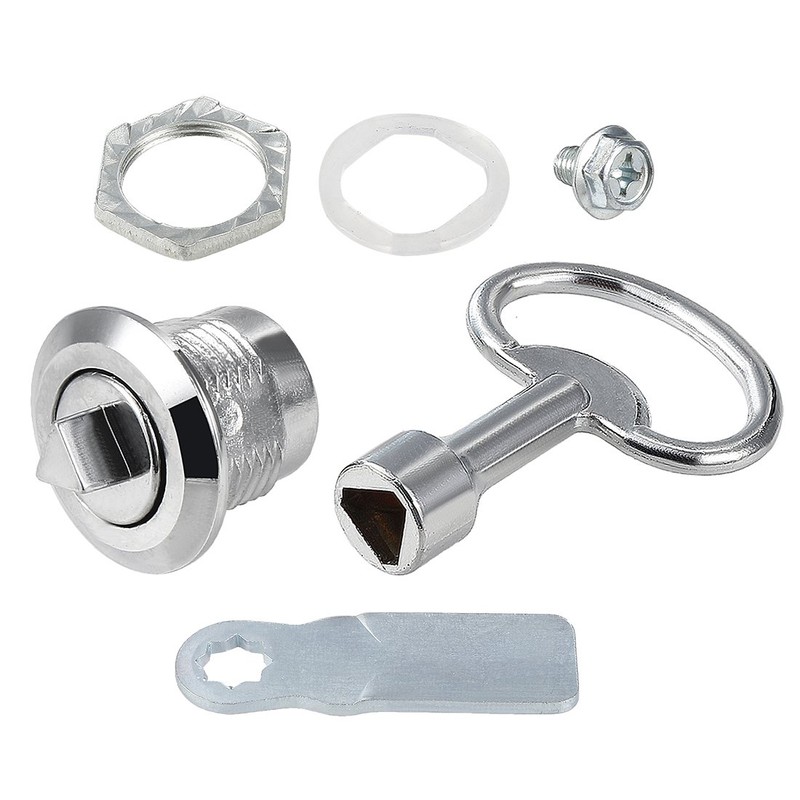 sourcing map Cam Lock with Triangle Socket Key, 3/4" Cylinder
