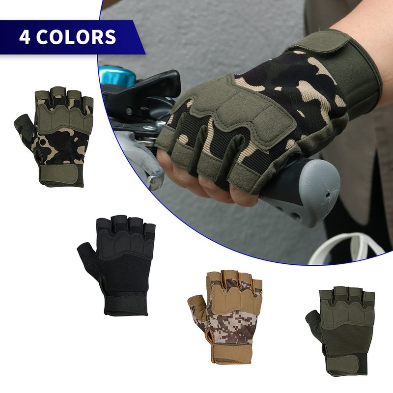FIORETTO Fingerless Gloves for Airsoft Shooting Half Finger Hunting Hiking