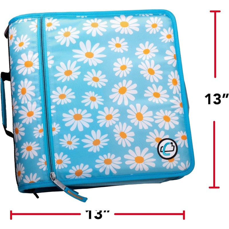 Case-it Mighty Zip Tab School Zipper Binder | 3-Inch O-Rings,
