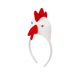 Rooster Hat, White Chicken Helmet Decorations Headband for Women Men, for Cosplay (White)