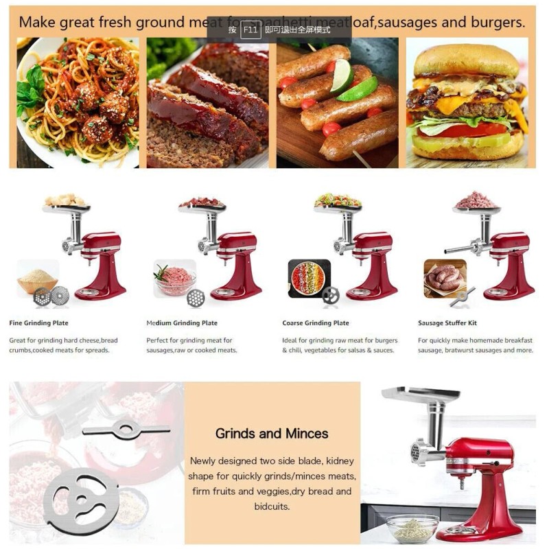 Unbranded 3 Sets Meat Grinder & Prep Slicer & Jams