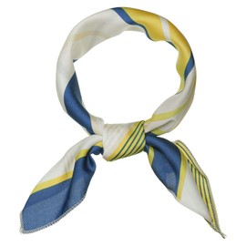 Allegra K Women's Striped Scarf, Neckerchief, Square Scarf, Hair Decoration, Ribbon, Silk-like, Smaller, yellow