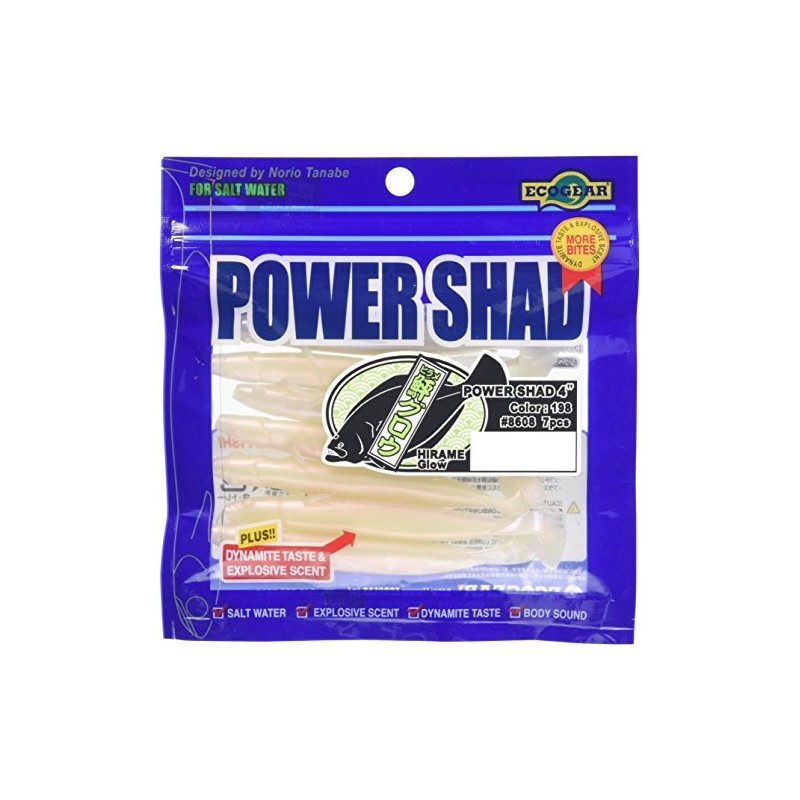 Ecogear Lures Power Shad 4" #198 Glow in the Dark