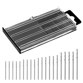 Jeffdad 20 Pieces Mini Hand Drill Twist Drill Bits Set, 0.3-1.6mm HSS Mini Micro Drill Bit Set Hand Drill Bit Set for DIY Wood Resin Jewellery Making Plastic Resin Clay Keychain