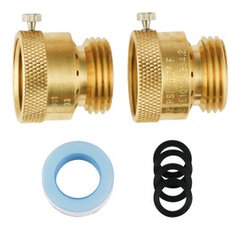SUNGATOR 2-Pack Hose Bib Backflow Preventer, 3/4 Inch GHT Vacuum Breakers Outside Faucet, Hose Bib Anti-Siphon Valve for Outdoor Faucet, Brass 3/4'' Garden Hose Bib Anti-Backflow Preventer