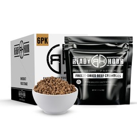 Ready Hour Freeze-Dried Beef Crumbles Case Pack – 12 Servings (6 Pouches) – Emergency Protein Supply, Long-Term Meat Storage, Prepper Meat Pack, Shelf Stable Beef, Survival Food Meat, Bulk Emergency Protein