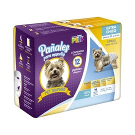 Fancy Pets Pañales Desechables para Perro XCH | Súper Absorbentes | 12 Piezas | para Incontinencia, Entrenamiento y Celo | Cómodos y Ajustables