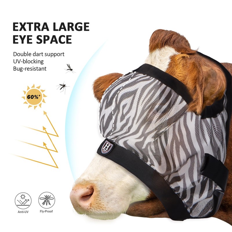 Harrison Howard Cattle Livestock Fly Mask Breathable Mesh Padded Edging