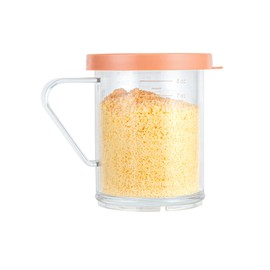 Restaurantware RW Base 10 Ounce Clear Plastic Dredge Spice Shaker 1 Reusable Dry Rub Shaker - Includes Rose Perforated Lid With Handle Clear Polycarbonate Spice Shaker For Any Seasoning | Restaurantware