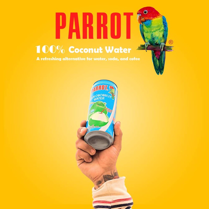 Parrot Brand Coconut Water No Pulp 500ml 16.9 fl. oz.(Pack