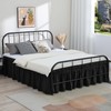 RIMELA Black Bed Skirt King Size 15 Inch Drop Split
