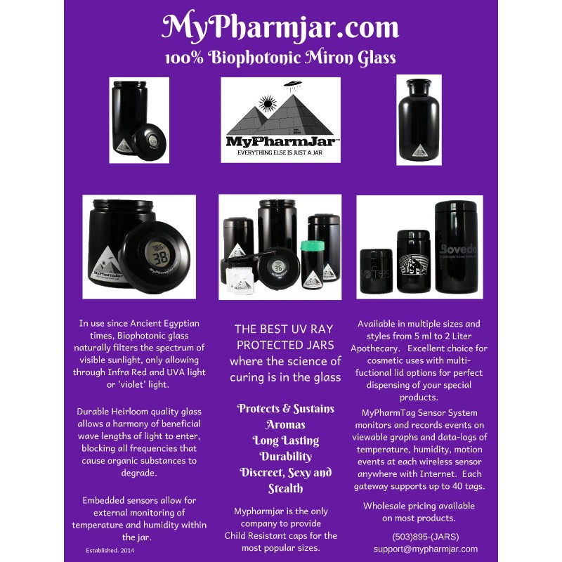 Mypharmjar Miron Glass storage Jar 250ml w/digital sensor lid -