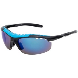 BEZLIT Women's Men's Sports Sun Glasses Biker Aviator Mirrored 30545, blue