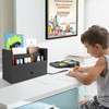 Bamboo Mail Organizer Countertop Desktop with Drawer - Desk Organizer