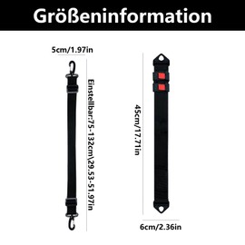 Tracolla per sci, sci carry strap, tracolla regolabile, per un facile trasporto e viaggio, durevole e confortevole (nero)