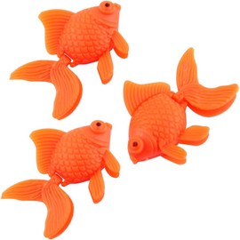 3 - Pack Realistic Floating Plastic Goldfish - Miniature Fake Fish Ornaments for Aquariums, Vivid Moving Fish Tank Decorations, Artificial Goldfish for Aquarium Décor, Orange Aquarium Accessories
