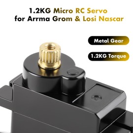 GLOBACT 1.2KG Micro Metal Gear RC Servo for 1/18 Arrma Granite Grom 1/16 Mojave Grom 1/14 Typhon Grom RC Truck 1/12 Losi Nascar RC Racecar Upgrade SPMSSX110