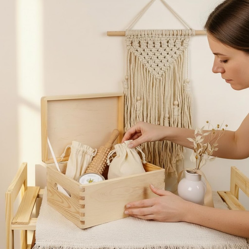 Creative Deco Large Wooden Box, 30 x 20 x 14