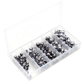 aoozleny Fishing Weights Sinkers Kit, 100pcs Round Split Shot Sinker, Fishing Weights Egg Sinkers 5 Sizes