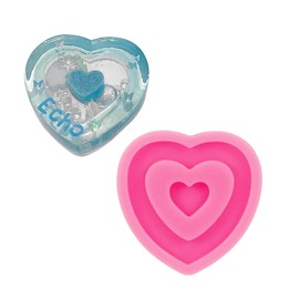 Heart Silicone Resin Mold Shaker Quicksand Keychain Mold Valentine’s Day Resin Mold Expoy Resin Casting Mold for Crafts Making DIY Creative Handmade Pendant