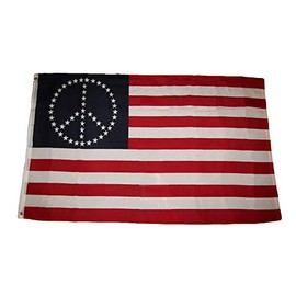 JumpingLight 3x5 USA American Small Stars Peace Symbol Premium Flag 3x5 Banner Grommets - Quality Flags