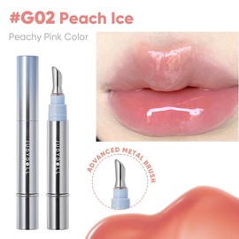 Judydoll Watery Essence Lip Glaze, Mirror Lip Stain, Non-drying, Glossy, Tinted Lip Oil, Moisturizing, Liquid Lipstick, Plumping, Diverse Shades, Not Easy To Fade, Makeup, Cosmetic, Mothers Day Gift - Color: G02 Peach Ice