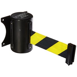 US Weight U2501CYB Wall Mount with Retractable Belt – 13' Yellow/Black Chevron Pattern