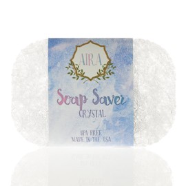 Aira Soap Saver - Soap Dish & Soap Holder Accessory - BPA Free Shower & Bath Soap Holder - Drains Water, Circulates Air, Extends Soap Life - Easy to Clean, Fits All Soap Dish Sets - Crystal