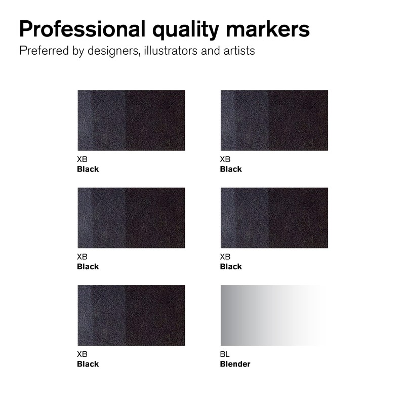 Winsor & Newton, Promarker, Black & Blender, Set of 6,