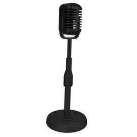 Old Fashion Microphone On Stand,Other Microphone Accessories Simulation Old Fashioned Microphone Model with Stable Base and Support Rod Retro Mic Prop Set for Photography