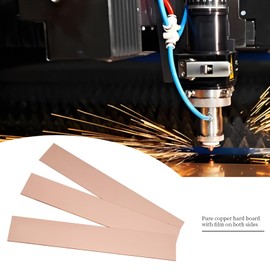 ECSiNG 4PCS Pure Copper Sheet 150mm x 25mm, 1mm Thickness Protective Film Attached Rectangular Copper Plates For Crafts Jewelry Making DIY Model Making