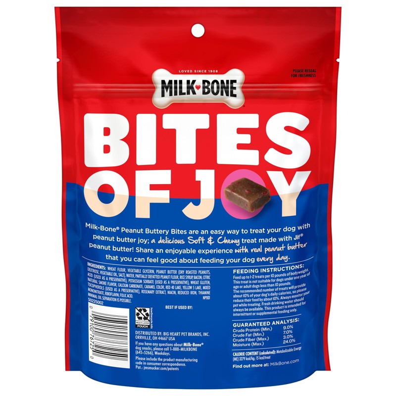 Milk-Bone Peanut Buttery Bites Soft Dog Treats with Real Peanut