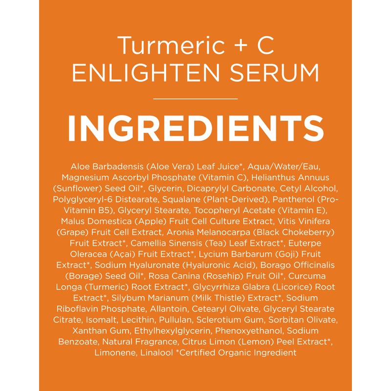 Andalou Naturals Turmeric + Vitamin C Enlighten Serum | Illuminating