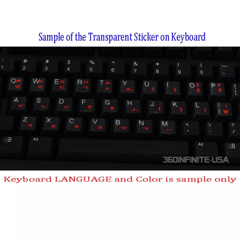 ADD-KBS Korean Transparent Keyboard Sticker letters laptop desktop no reflection