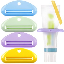 4Pcs Toothpaste Squeezer,Plastic Toothpaste Tube Squeezer Toothpaste Dispenser Hanging Toothpaste Clip Toothpaste Holder for Bathroom,Suitable for Toothpaste Cream Cosmetics and Paint(Colorful) ﻿ ﻿ ﻿