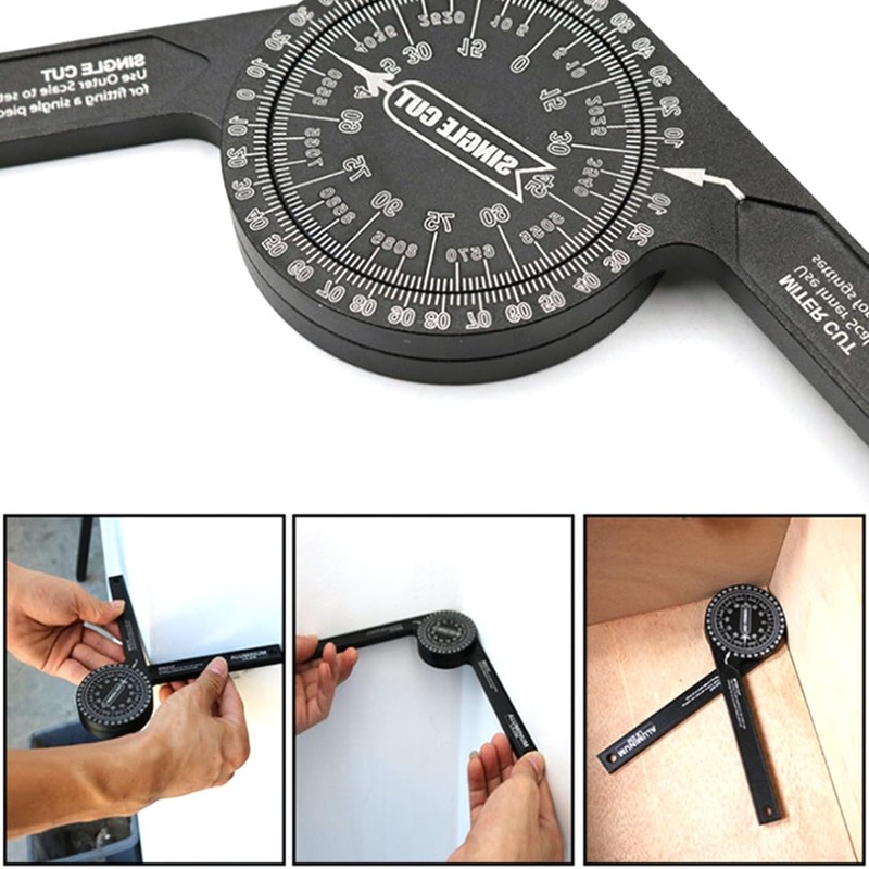 Laroal Miter Saw Protractor Aluminum Angle Finder 7in Mitre Saw
