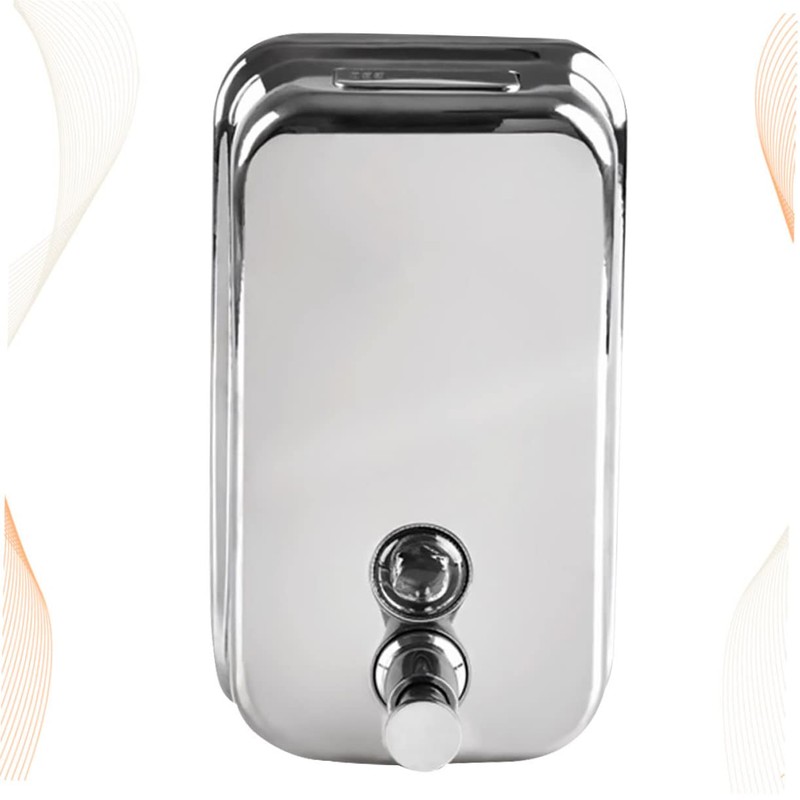 WOONEKY Hand Press Liquid Soap Dispenser Refillable Wall-Mounted Stainless Steel