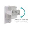 Globe Electric 46505 3-Outlet Lateral Swivel Grounded Wall Adapter Tap,