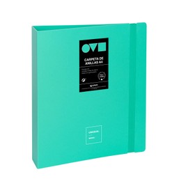 Grafoplas | A4 Ring Binder | 4 D Rings 40 mm | Minimal Unequal | Mint | 360 Opening | Durable and Ultralight | Polyfoam | Recyclable | Perfect for Archiving School and Office Documents