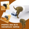 Finyoffiy 3pcs Pooping Dog Butt Toothpaste Topper Funny Toothpaste Dispenser