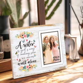 Sisters Gifts from Sister Mothers Day Gifts for Sister from Brother Sister Picture Frame Best Friend Bff Birthday Gifts for Sister in Law Soul Sister Gifts 8x10 in Photo Frame Wall Tabletop Decor