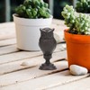 BRASSTAR Cast Iron Owl Statue with Base Smooth Details Garden