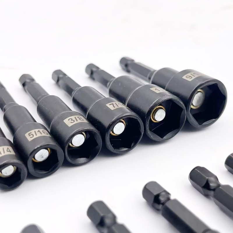 12-Pieces Magnetic Nut Driver Bit Set - 1/4 Inch Hex
