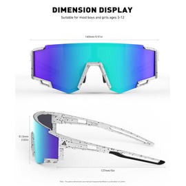 CIFOYA Kids Sunglasses Youth Baseball Sun Glasses UV400 Sports Cycling Shades for Boys Girls 3PACK &1