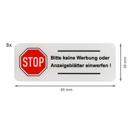 BIKE-label Letterbox Stickers 3D 80 x 30 mm Pack of 8 No Advertising or Display Sheets 403006VE