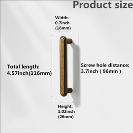 SYZOW 6 Pack 96mm Antique Brass Cabinet Pull Vintage Kitchen Cabinets Handles Retro Kitchen Pulls for Cabinets Drawer Pulls