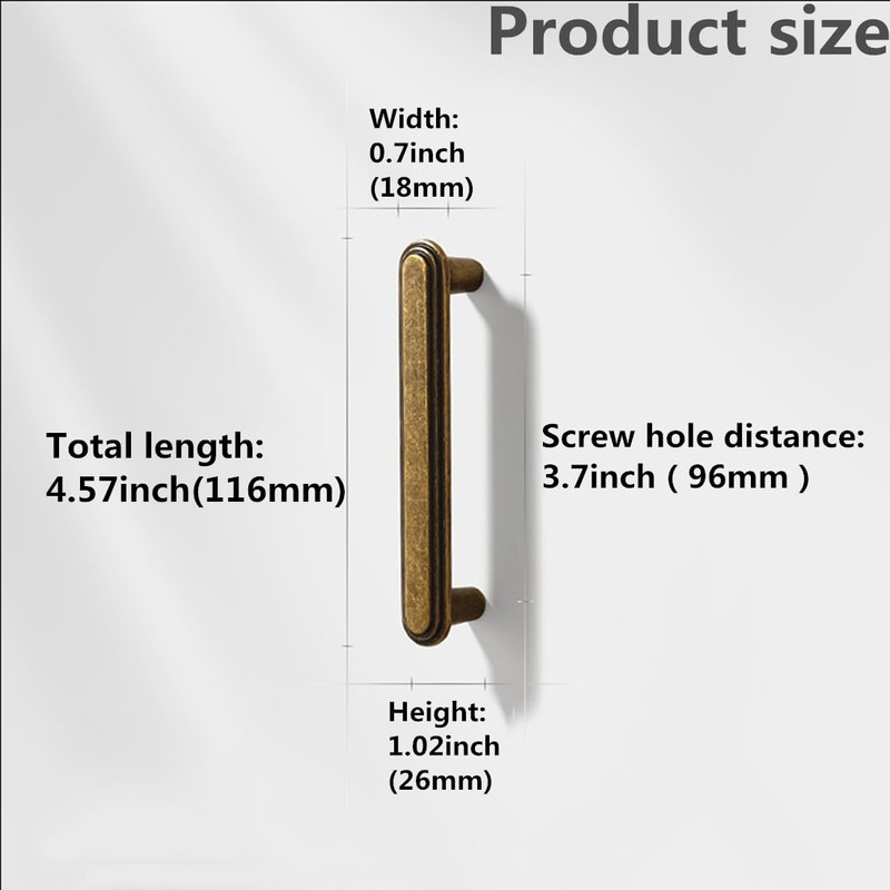 SYZOW 6 Pack 96mm Antique Brass Cabinet Pull Vintage Kitchen