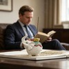 Cute Resin Elephant Incense Holder with Ceramic Tray for Meditation