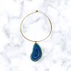 Fashion Jewelry Blue agate pendant necklace