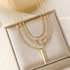 QINHE 3 Layer Snake Chain Necklace for Women - Stackable